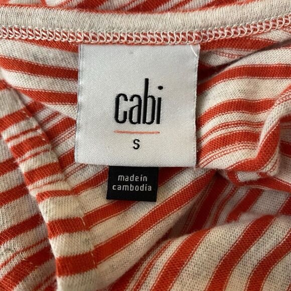 Cabi Style 5761 Spirit Tank in Tangerine Red Stripe Size Small Womens - Picture 5 of 7